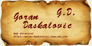 Goran Daskalović vizit kartica
